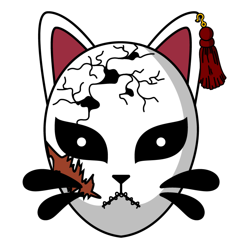 Holographic Glitter Demon Slayer Sabito Kitsune Sticker