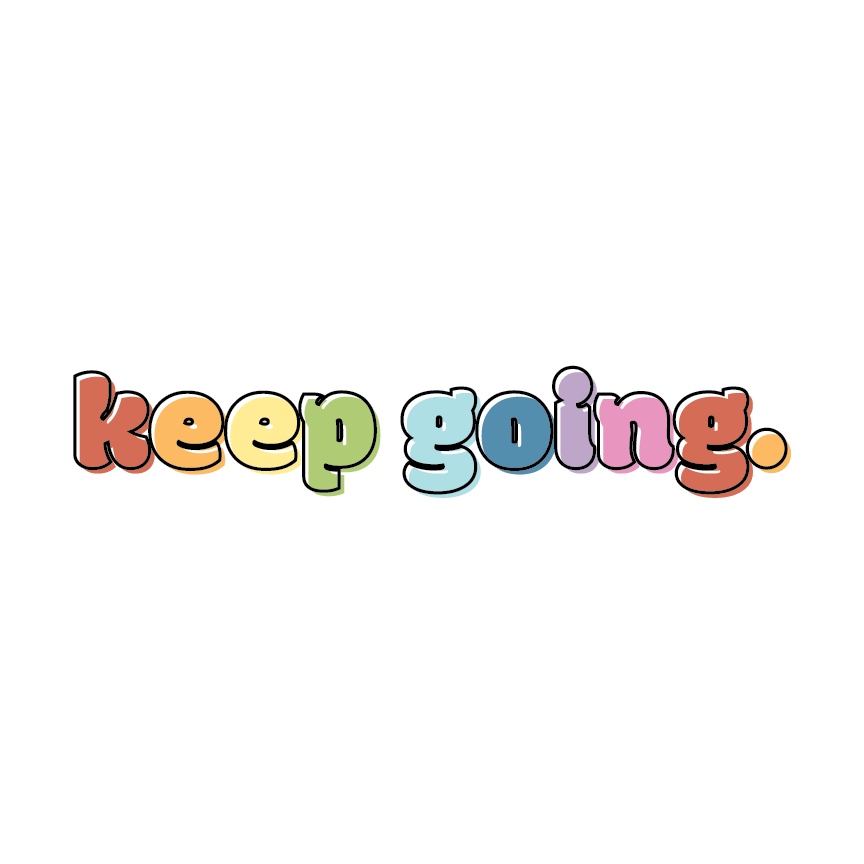 Holographic Glitter "Keep Going" Rainbow Sticker