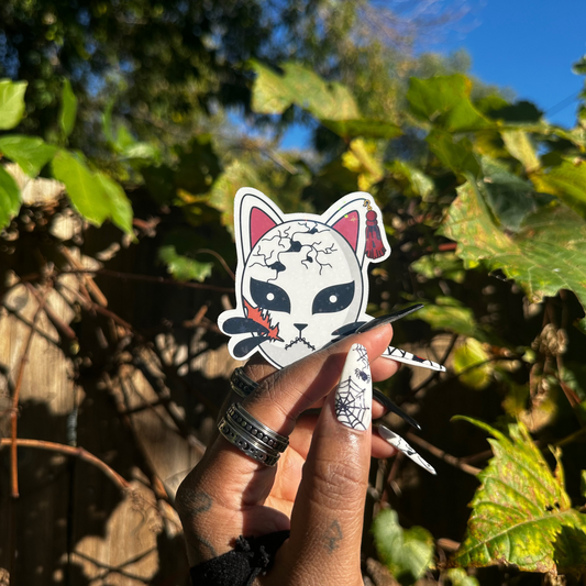 Holographic Glitter Demon Slayer Sabito Kitsune Sticker