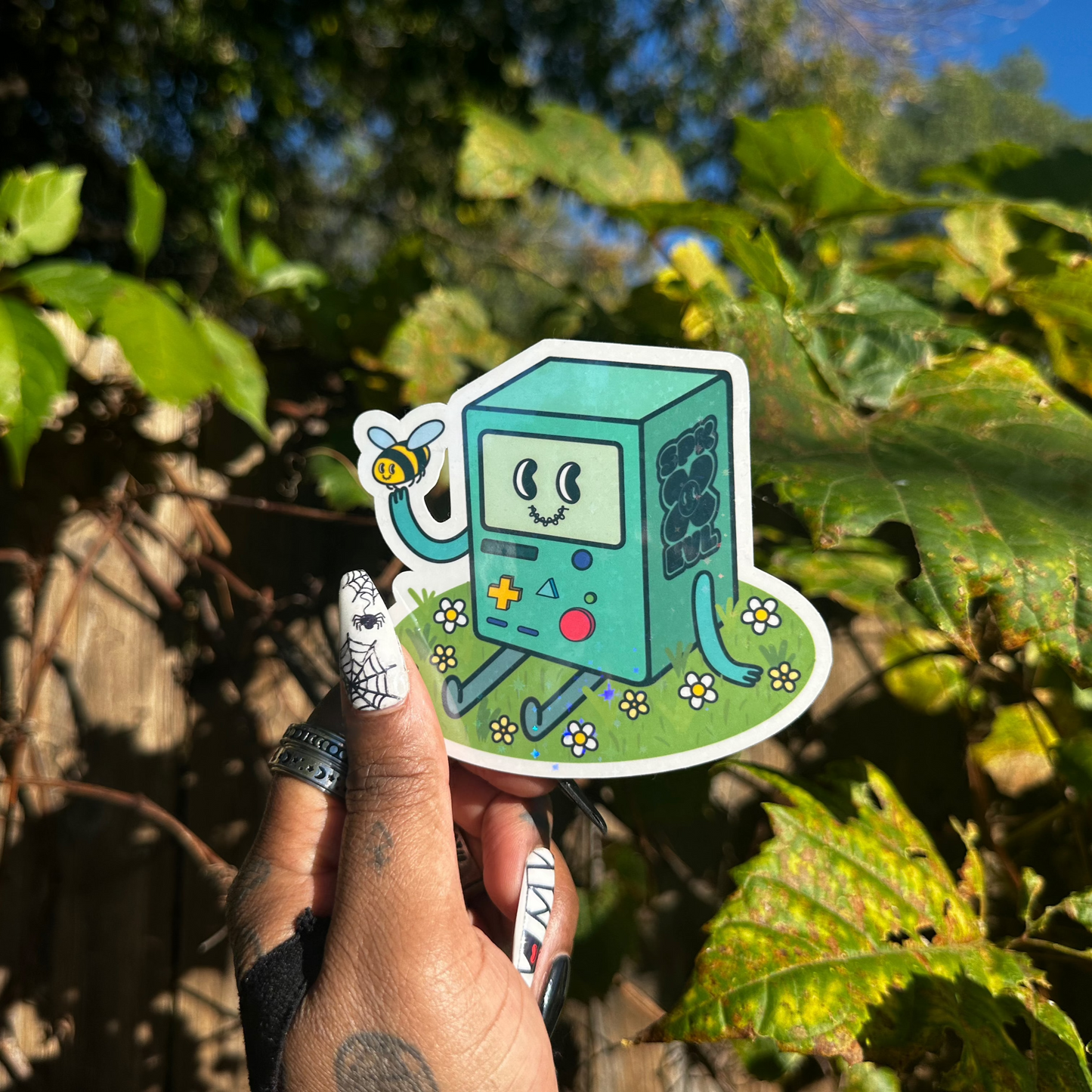 Holographic Glitter SXE x Adventure Time BMO Sticker