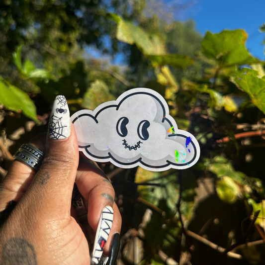 Holographic Glitter Vinyl Cloud Sticker