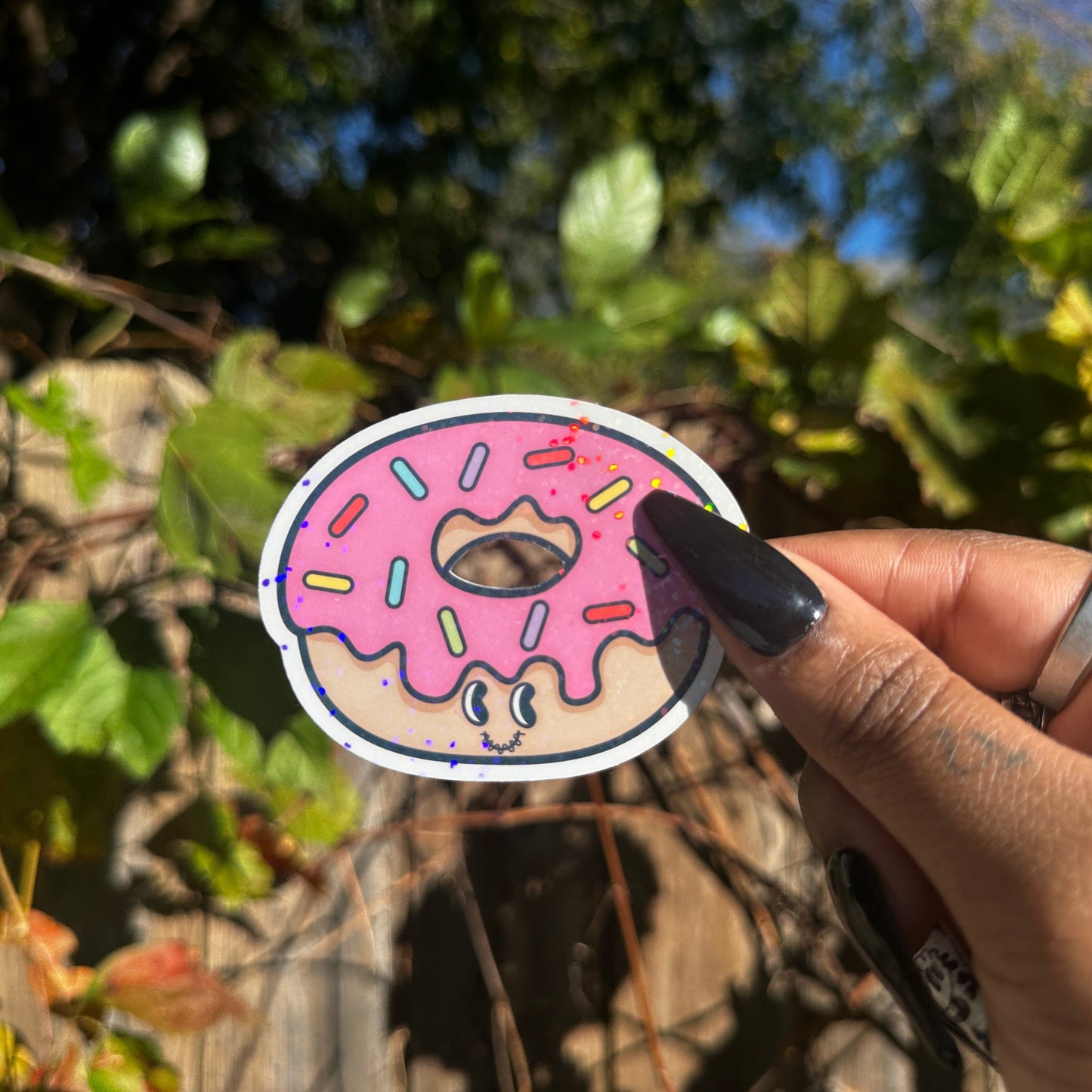 Holographic Glitter Donut Sticker