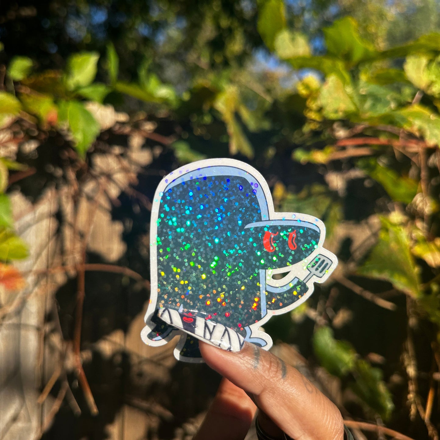 Holographic Glitter SpongeBob Hash Slinging Slasher Sticker