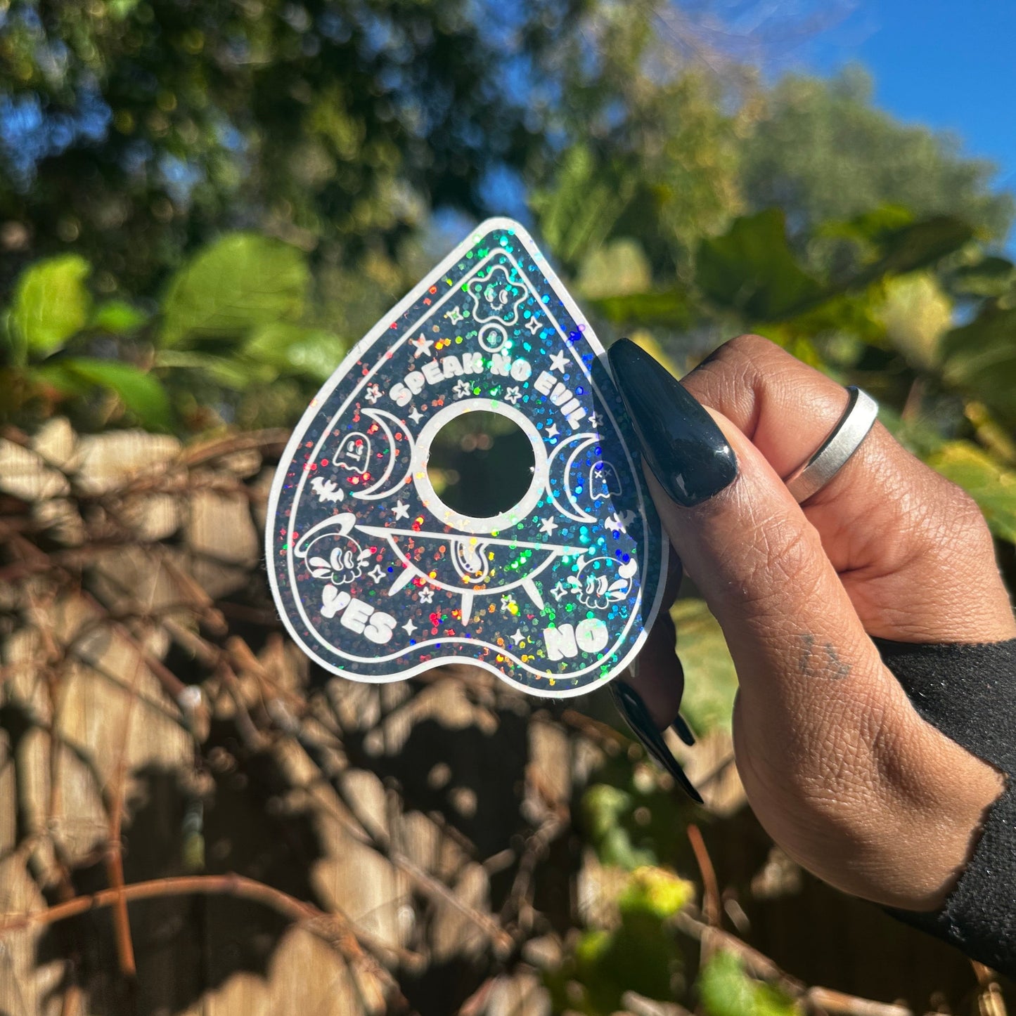 Holographic Glitter SXE Ouija Planchette Sticker