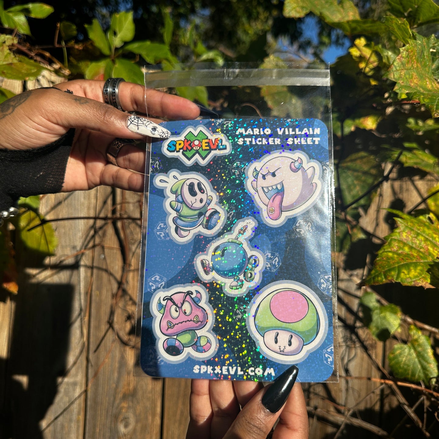 SpkXEvl x Mario Villain Mashup Sticker Sheet