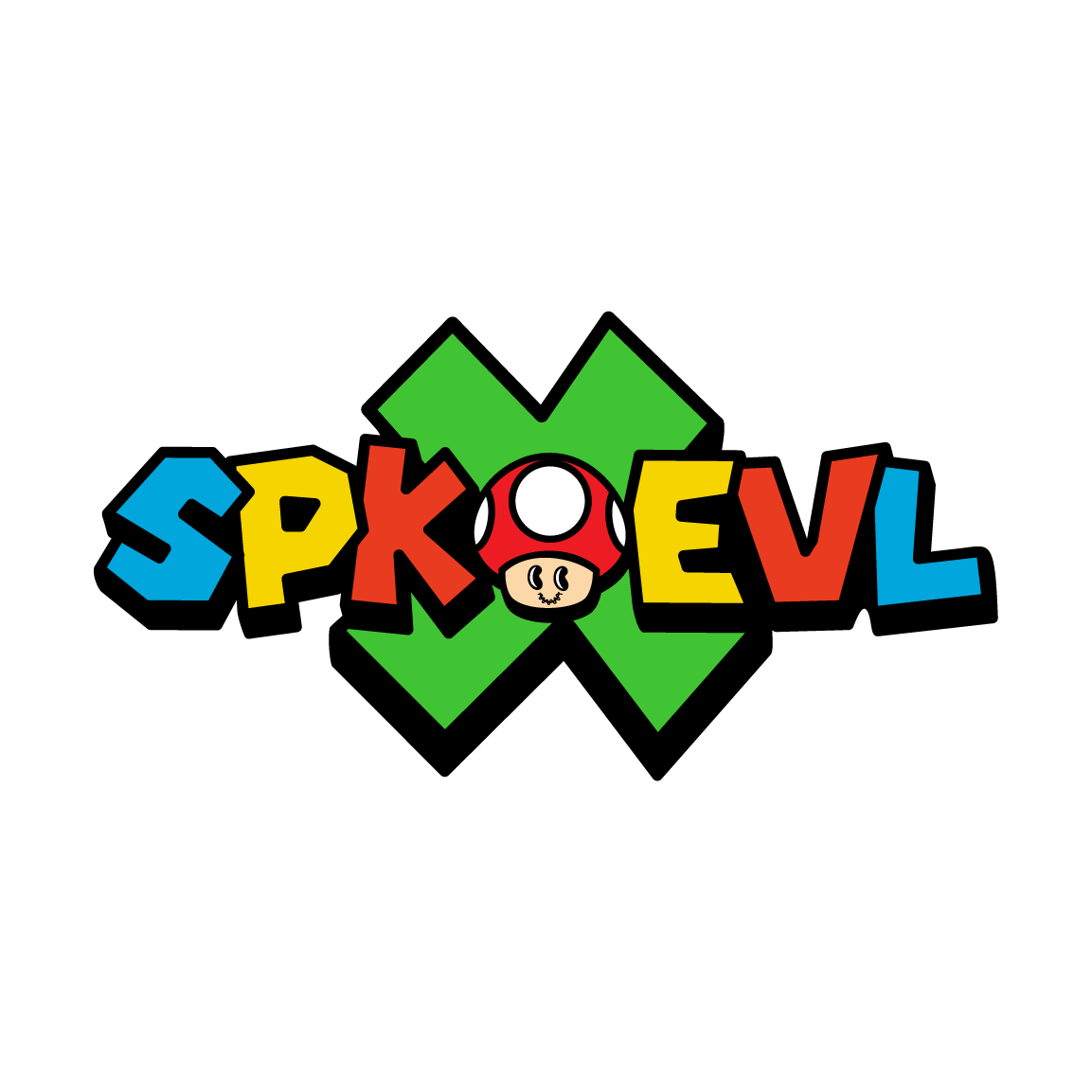 Holographic Glitter SpkXEvl x Mario Bros Logo Sticker