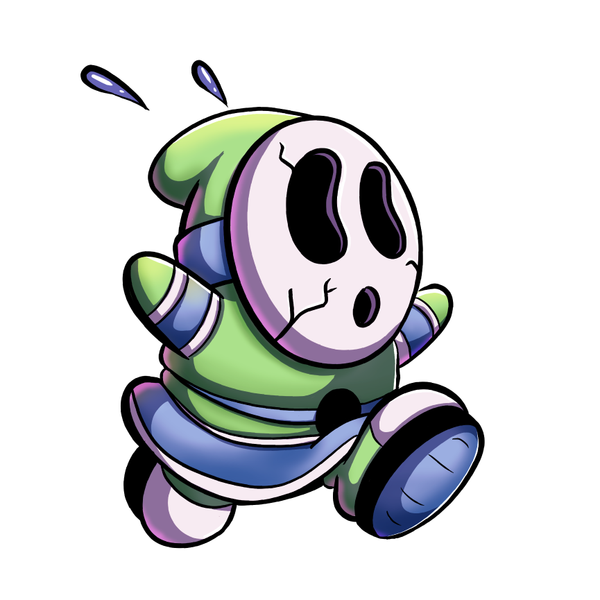 Holographic Glitter SpkXEvl x Mario Villain Mashup Shy Guy Sticker