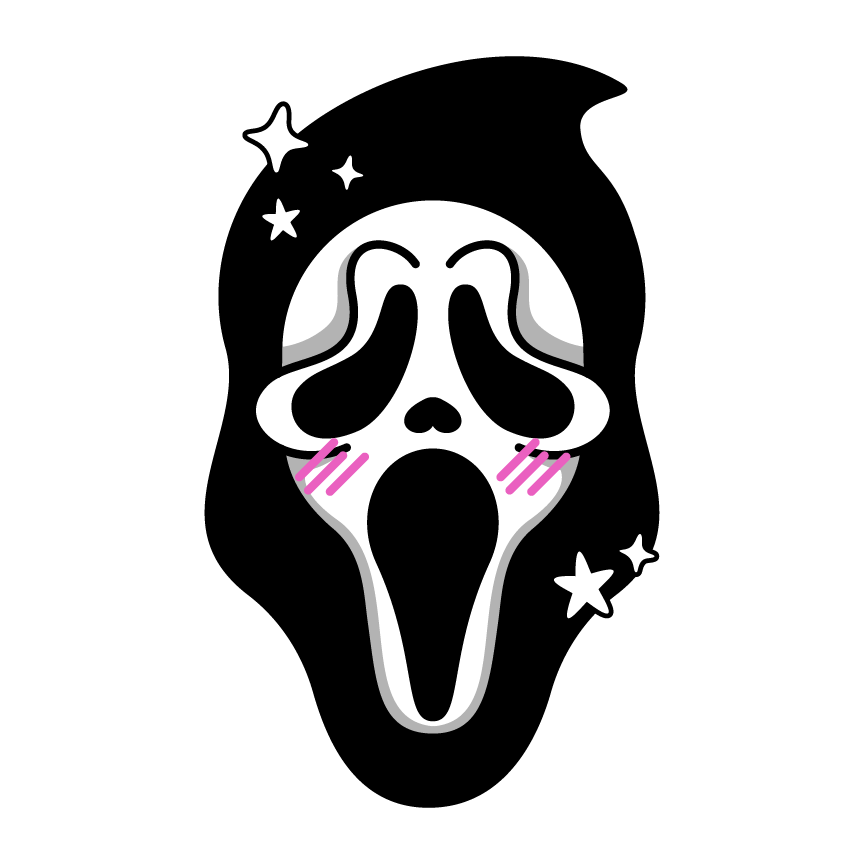 Holographic Glitter Shy Scream Face Sticker