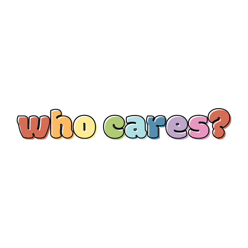 Holographic Glitter "Who Cares?" Rainbow Sticker